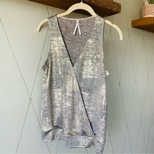 Anthropologie Top Sleeveless Surplice V Neck Sparkle Shimmer Party Fun Small